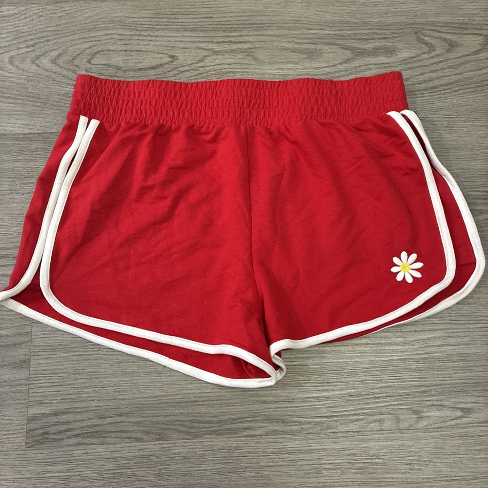 Red No Boundaries Lounge Wear Shirts With Embroidered Flower | Size L